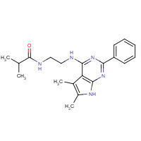 251946-28-8 N-[2-[(5,6-dimethyl-2-phenyl-7H-pyrrolo[2,3-d]pyrimidin-4-yl)amino]ethyl]-2-methylpropanamide chemical structure