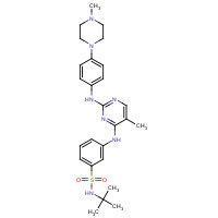 936091-14-4 N-tert-butyl-3-[[5-methyl-2-[4-(4-methylpiperazin-1-yl)anilino]pyrimidin-4-yl]amino]benzenesulfonamide chemical structure