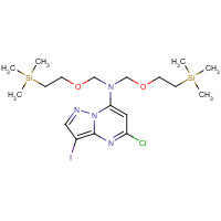 1251729-80-2 5-chloro-3-iodo-N,N-bis(2-trimethylsilylethoxymethyl)pyrazolo[1,5-a]pyrimidin-7-amine chemical structure