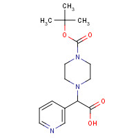 885274-51-1 2-[4-[(2-methylpropan-2-yl)oxycarbonyl]piperazin-1-yl]-2-pyridin-3-ylacetic acid chemical structure