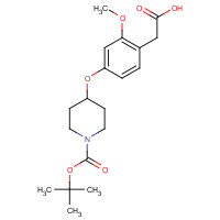 162045-86-5 2-[2-methoxy-4-[1-[(2-methylpropan-2-yl)oxycarbonyl]piperidin-4-yl]oxyphenyl]acetic acid chemical structure