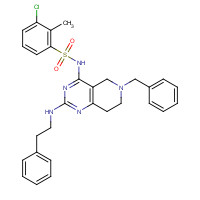 1208123-85-6 N-[6-benzyl-2-(2-phenylethylamino)-7,8-dihydro-5H-pyrido[4,3-d]pyrimidin-4-yl]-3-chloro-2-methylbenzenesulfonamide chemical structure
