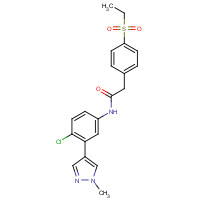 1426804-19-4 N-[4-chloro-3-(1-methylpyrazol-4-yl)phenyl]-2-(4-ethylsulfonylphenyl)acetamide chemical structure