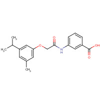 649773-60-4 3-[[2-(3-methyl-5-propan-2-ylphenoxy)acetyl]amino]benzoic acid chemical structure