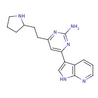 1350195-04-8 4-(2-pyrrolidin-2-ylethyl)-6-(1H-pyrrolo[2,3-b]pyridin-3-yl)pyrimidin-2-amine chemical structure