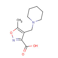 893750-05-5 5-methyl-4-(piperidin-1-ylmethyl)-1,2-oxazole-3-carboxylic acid chemical structure