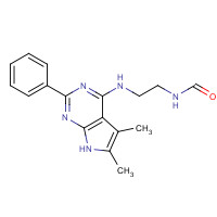 251946-22-2 N-[2-[(5,6-dimethyl-2-phenyl-7H-pyrrolo[2,3-d]pyrimidin-4-yl)amino]ethyl]formamide chemical structure