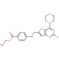 1235450-70-0 ethyl 4-[(2-chloro-4-morpholin-4-ylthieno[3,2-d]pyrimidin-6-yl)methylamino]benzoate chemical structure