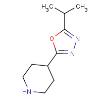 1082899-74-8 2-piperidin-4-yl-5-propan-2-yl-1,3,4-oxadiazole chemical structure