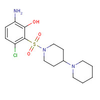 444045-59-4 6-amino-3-chloro-2-(4-piperidin-1-ylpiperidin-1-yl)sulfonylphenol chemical structure