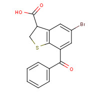 93669-94-4 7-benzoyl-5-bromo-2,3-dihydro-1-benzothiophene-3-carboxylic acid chemical structure