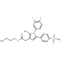 1005451-42-2 butyl 2-[1-(3,4-difluorophenyl)-2-methyl-5-(4-methylsulfonylphenyl)pyrrol-3-yl]acetate chemical structure