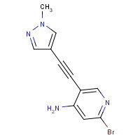 1400286-75-0 2-bromo-5-[2-(1-methylpyrazol-4-yl)ethynyl]pyridin-4-amine chemical structure