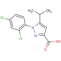 126068-31-3 1-(2,4-dichlorophenyl)-5-propan-2-ylpyrazole-3-carboxylic acid chemical structure