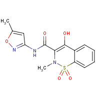 34552-84-6 4-hydroxy-2-methyl-N-(5-methyl-1,2-oxazol-3-yl)-1,1-dioxo-1$l^{6},2-benzothiazine-3-carboxamide chemical structure