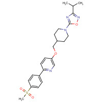 1032823-75-8 5-[4-[[6-(4-methylsulfonylphenyl)pyridin-3-yl]oxymethyl]piperidin-1-yl]-3-propan-2-yl-1,2,4-oxadiazole chemical structure