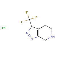 733757-88-5 3-(trifluoromethyl)-4,5,6,7-tetrahydro-3H-pyrazolo[3,4-c]pyridine;hydrochloride chemical structure