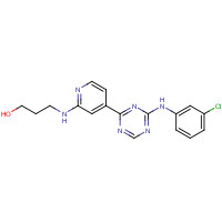 652153-35-0 3-[[4-[4-(3-chloroanilino)-1,3,5-triazin-2-yl]pyridin-2-yl]amino]propan-1-ol chemical structure