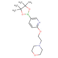 1254567-78-6 4-[2-[5-(4,4,5,5-tetramethyl-1,3,2-dioxaborolan-2-yl)pyridin-2-yl]oxyethyl]morpholine chemical structure