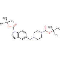 479065-28-6 tert-butyl 5-[[4-[(2-methylpropan-2-yl)oxycarbonyl]piperazin-1-yl]methyl]indole-1-carboxylate chemical structure