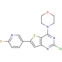 1033743-71-3 4-[2-chloro-6-(6-fluoropyridin-3-yl)thieno[3,2-d]pyrimidin-4-yl]morpholine chemical structure