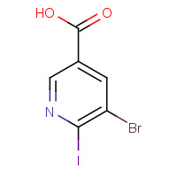 49767-14-8 5-bromo-6-iodopyridine-3-carboxylic acid chemical structure