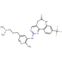 1228960-69-7 2-[[5-[3-(dimethylamino)propyl]-2-methylpyridin-3-yl]amino]-9-(trifluoromethyl)-5,7-dihydropyrimido[5,4-d][1]benzazepine-6-thione chemical structure