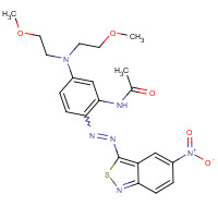105076-77-5 N-[5-[bis(2-methoxyethyl)amino]-2-[(5-nitro-2,1-benzothiazol-3-yl)diazenyl]phenyl]acetamide chemical structure