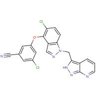 1034474-19-5 3-chloro-5-[5-chloro-1-(2H-pyrazolo[3,4-b]pyridin-3-ylmethyl)indazol-4-yl]oxybenzonitrile chemical structure