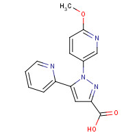 741286-74-8 1-(6-methoxypyridin-3-yl)-5-pyridin-2-ylpyrazole-3-carboxylic acid chemical structure