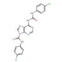 1092352-77-6 N-(4-chlorophenyl)-6-[(4-chlorophenyl)carbamoylamino]purine-9-carboxamide chemical structure