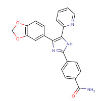 301836-41-9 4-[4-(1,3-benzodioxol-5-yl)-5-pyridin-2-yl-1H-imidazol-2-yl]benzamide chemical structure