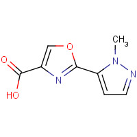 1202248-05-2 2-(2-methylpyrazol-3-yl)-1,3-oxazole-4-carboxylic acid chemical structure