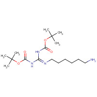 160677-41-8 tert-butyl N-[N'-(6-aminohexyl)-N-[(2-methylpropan-2-yl)oxycarbonyl]carbamimidoyl]carbamate chemical structure
