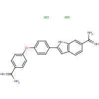 55453-00-4 2-[4-(4-carbamimidoylphenoxy)phenyl]-1H-indole-6-carboximidamide;dihydrochloride chemical structure