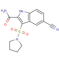 918495-23-5 5-cyano-3-pyrrolidin-1-ylsulfonyl-1H-indole-2-carboxamide chemical structure