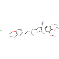 16662-46-7 5-[2-(3,4-dimethoxyphenyl)ethyl-methylamino]-2-propan-2-yl-2-(3,4,5-trimethoxyphenyl)pentanenitrile;hydrochloride chemical structure