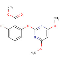 113763-09-0 methyl 2-bromo-6-(4,6-dimethoxypyrimidin-2-yl)oxybenzoate chemical structure