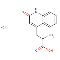 132210-24-3 2-amino-3-(2-oxo-1H-quinolin-4-yl)propanoic acid;hydrochloride chemical structure