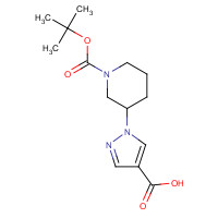 1422386-02-4 1-[1-[(2-methylpropan-2-yl)oxycarbonyl]piperidin-3-yl]pyrazole-4-carboxylic acid chemical structure