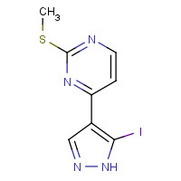 1111637-86-5 4-(5-iodo-1H-pyrazol-4-yl)-2-methylsulfanylpyrimidine chemical structure