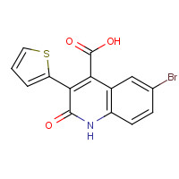 1263052-22-7 6-bromo-2-oxo-3-thiophen-2-yl-1H-quinoline-4-carboxylic acid chemical structure