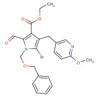 944334-86-5 ethyl 5-bromo-2-formyl-4-[(6-methoxypyridin-3-yl)methyl]-1-(phenylmethoxymethyl)pyrrole-3-carboxylate chemical structure