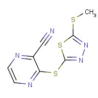 797802-52-9 3-[(5-methylsulfanyl-1,3,4-thiadiazol-2-yl)sulfanyl]pyrazine-2-carbonitrile chemical structure