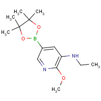 1257554-09-8 N-ethyl-2-methoxy-5-(4,4,5,5-tetramethyl-1,3,2-dioxaborolan-2-yl)pyridin-3-amine chemical structure