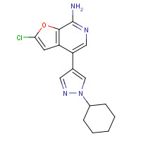 1326714-36-6 2-chloro-4-(1-cyclohexylpyrazol-4-yl)furo[2,3-c]pyridin-7-amine chemical structure