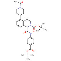 1430563-96-4 tert-butyl 5-(1-acetylpiperidin-4-yl)-1-[[4-[(2-methylpropan-2-yl)oxycarbonyl]phenyl]carbamoyl]-3,4-dihydro-1H-isoquinoline-2-carboxylate chemical structure
