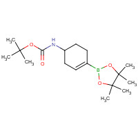 1251732-64-5 tert-butyl N-[4-(4,4,5,5-tetramethyl-1,3,2-dioxaborolan-2-yl)cyclohex-3-en-1-yl]carbamate chemical structure