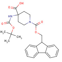 368866-07-3 1-(9H-fluoren-9-ylmethoxycarbonyl)-4-[(2-methylpropan-2-yl)oxycarbonylamino]piperidine-4-carboxylic acid chemical structure