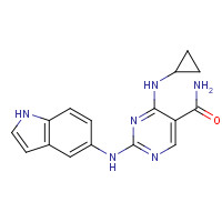 1198302-18-9 4-(cyclopropylamino)-2-(1H-indol-5-ylamino)pyrimidine-5-carboxamide chemical structure